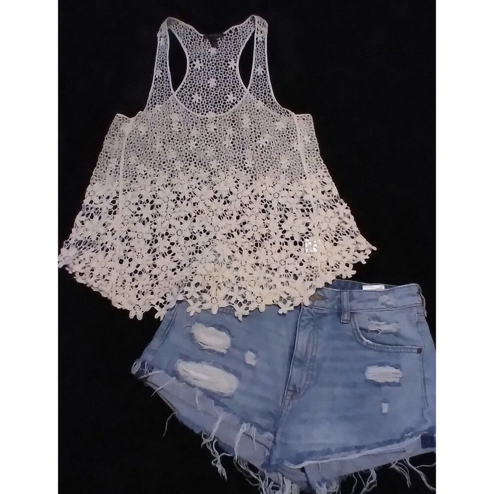 Gorgeous Crochet Lace Floral Fairy Top Size M